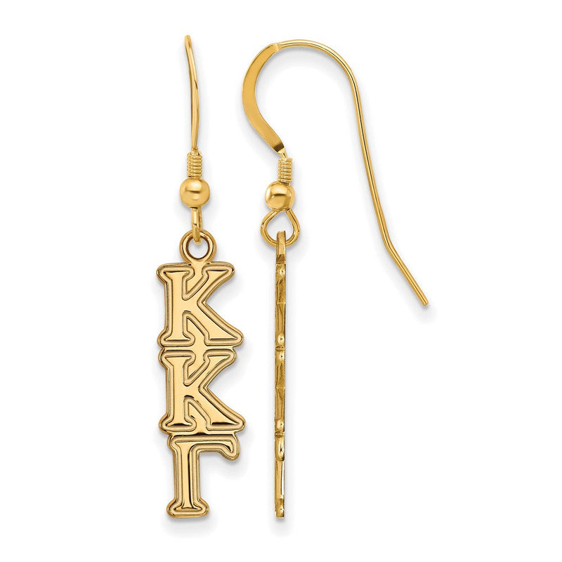 Vergoldet Sterlingsilber Logoart Kappa Gamma Sorority Greek Buchstaben Klein Ohrhänger