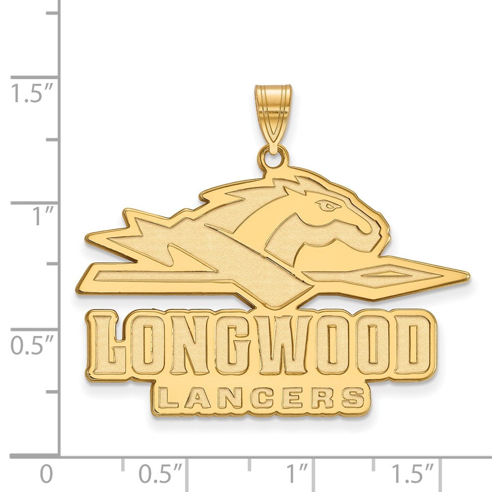 10K Gelbgold Logoart Longwood University Lancers Extra Groß Anhänger