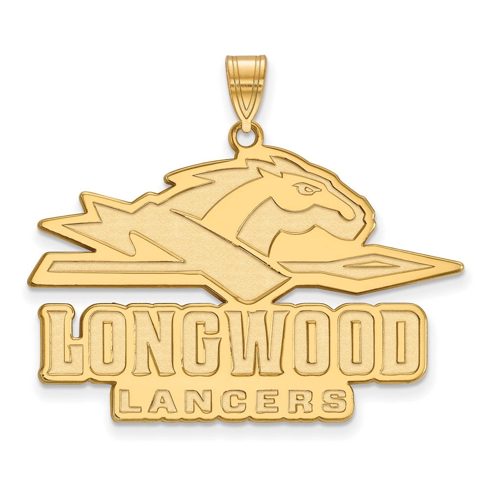 10K Gelbgold Logoart Longwood University Lancers Extra Groß Anhänger