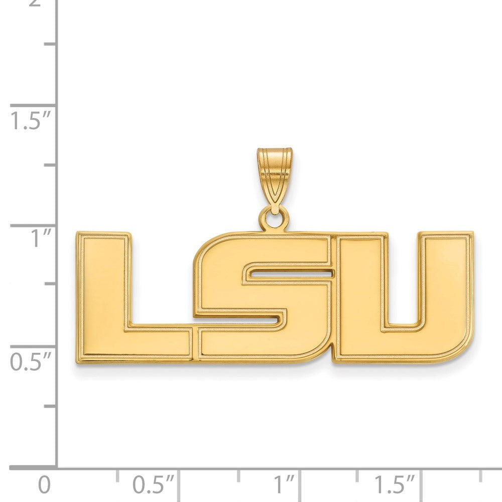 10K Gelbgold Logoart Louisiana State University L S U Groß Anhänger