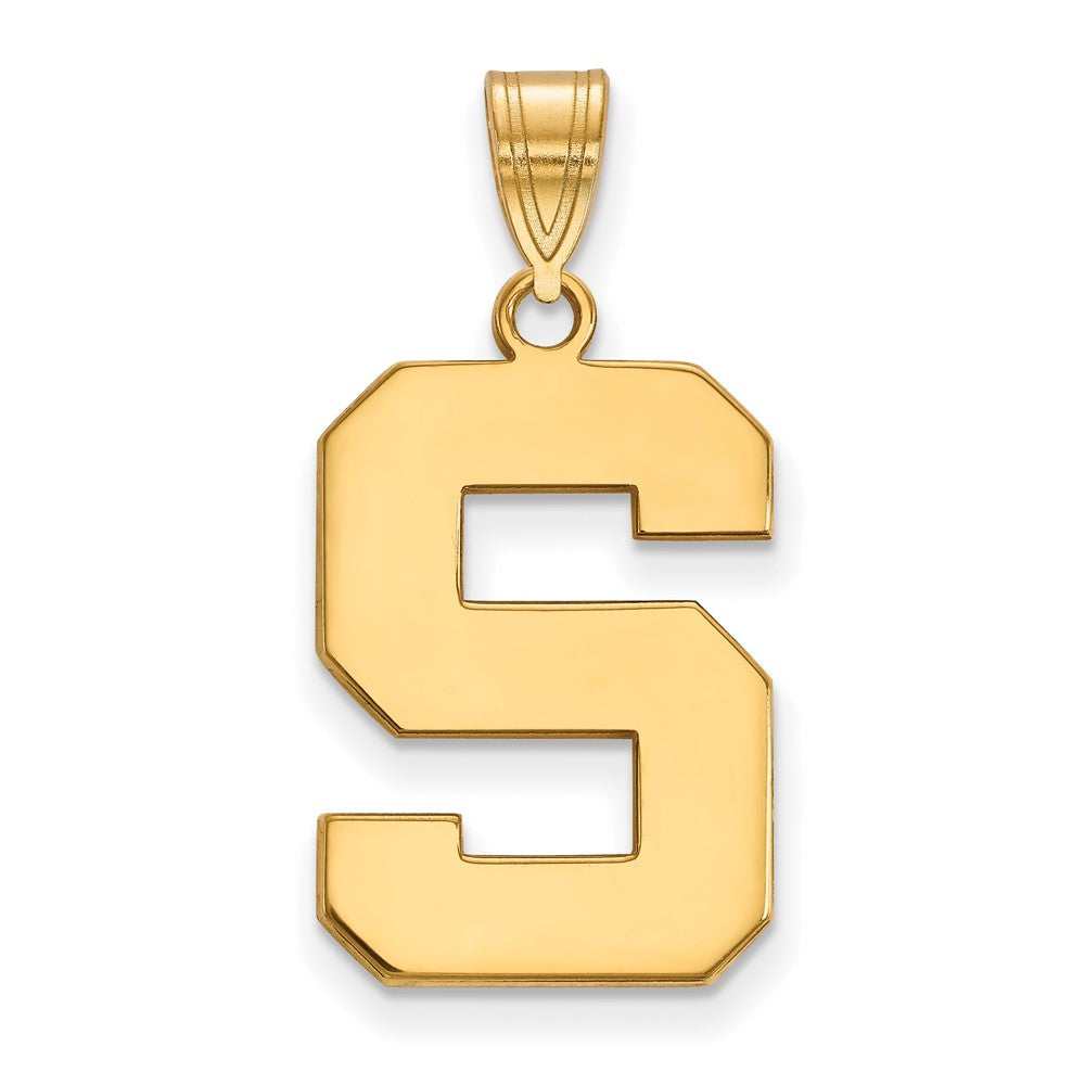 14K Gelbgold Logoart Michigan State University Buchstabe S Groß Anhänger