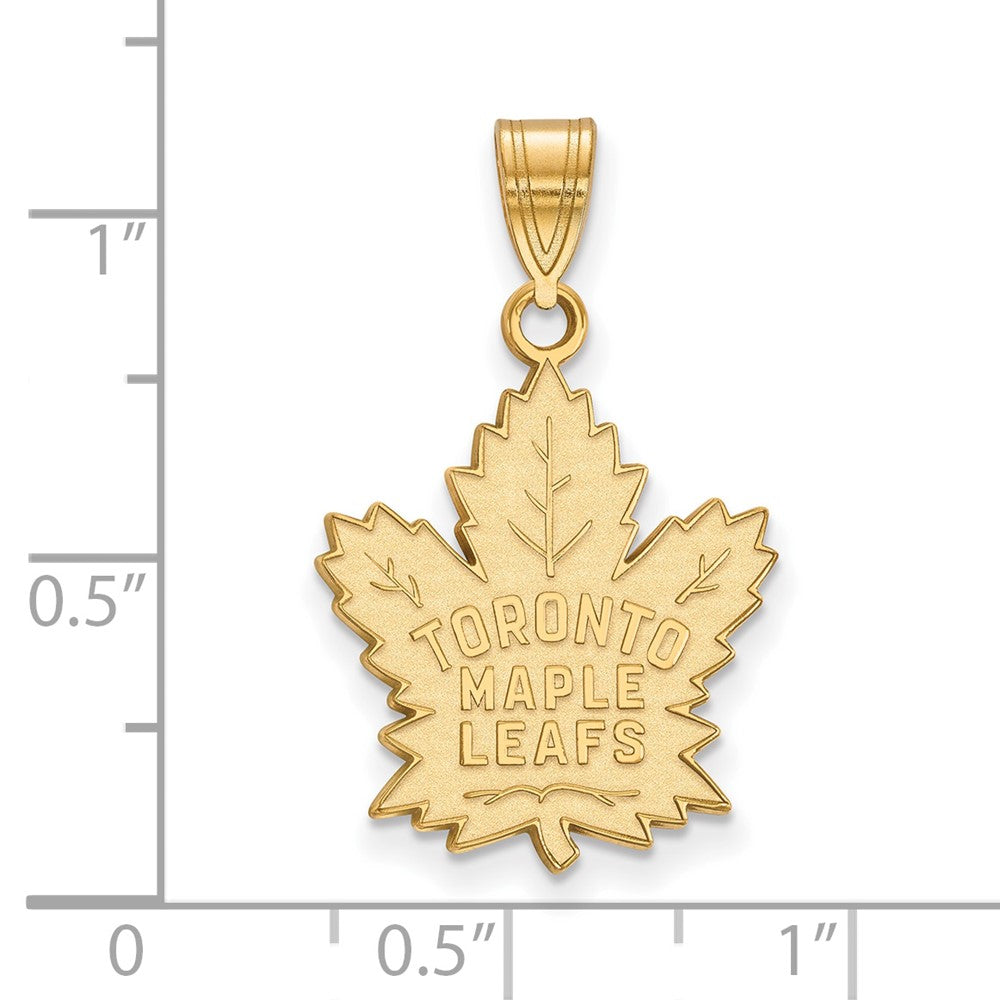 10K Gelbgold Nhl Logoart Toronto Maple Leafs Groß Anhänger