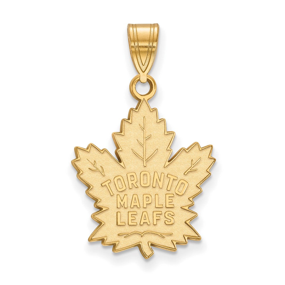10K Gelbgold Nhl Logoart Toronto Maple Leafs Groß Anhänger
