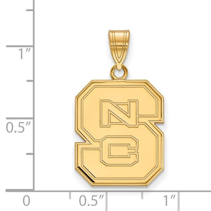 10K Gelbgold Logoart North Carolina State University N C S Groß Anhänger