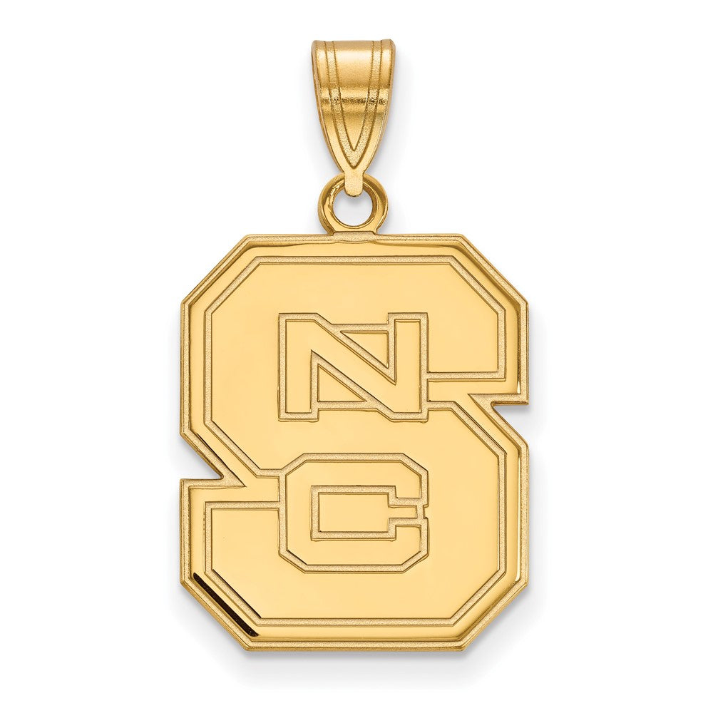 10K Gelbgold Logoart North Carolina State University N C S Groß Anhänger