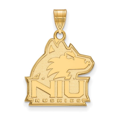 10K Gelbgold Logoart Northern Illinois University N I U Huskies Groß Anhänger