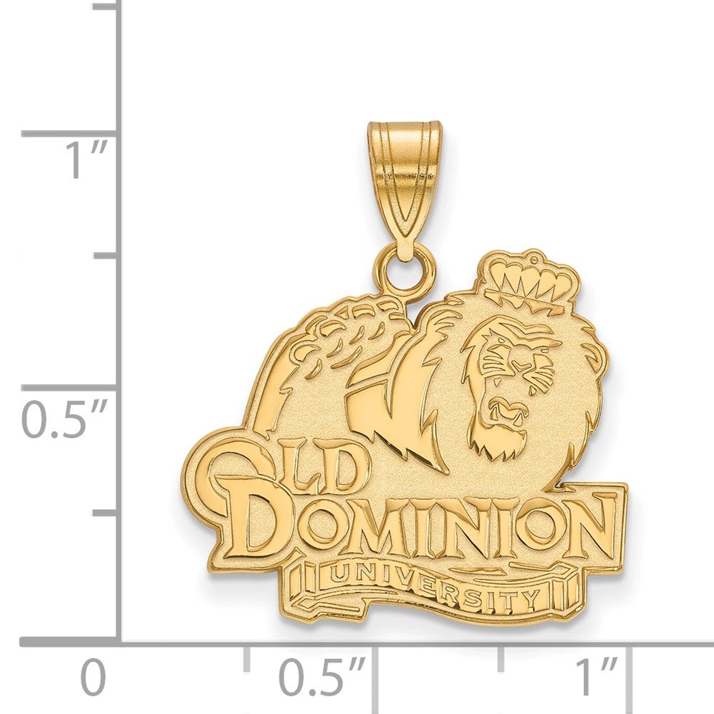 10K Gelbgold Logoart Old Dominion University Groß Anhänger