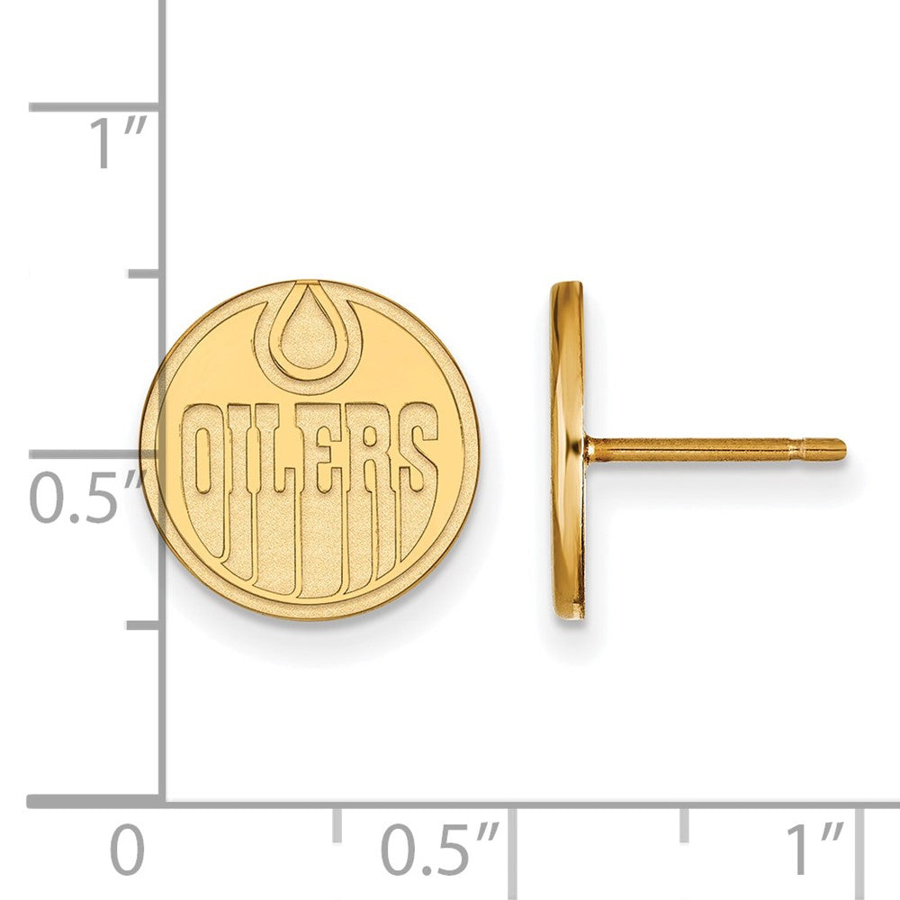 10K Gelbgold Nhl Logoart Edmonton Oilers Klein Ohrstecker