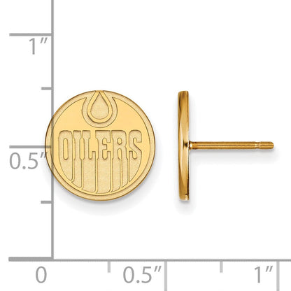 10K Gelbgold Nhl Logoart Edmonton Oilers Klein Ohrstecker