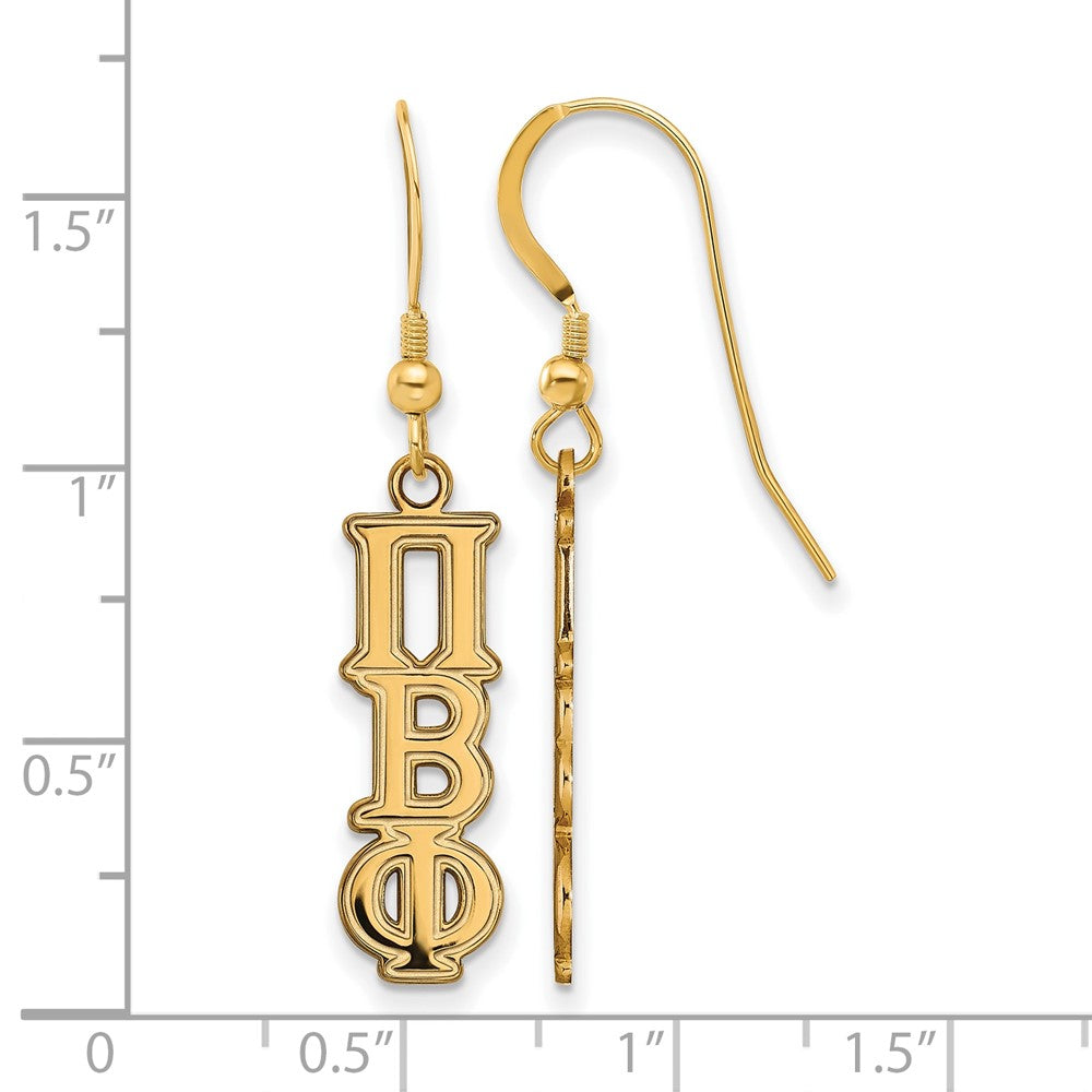 Vergoldet Sterlingsilber Logoart Pi Beta Phi Sorority Greek Buchstaben Klein Ohrhänger