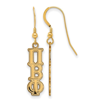Vergoldet Sterlingsilber Logoart Pi Beta Phi Sorority Greek Buchstaben Klein Ohrhänger