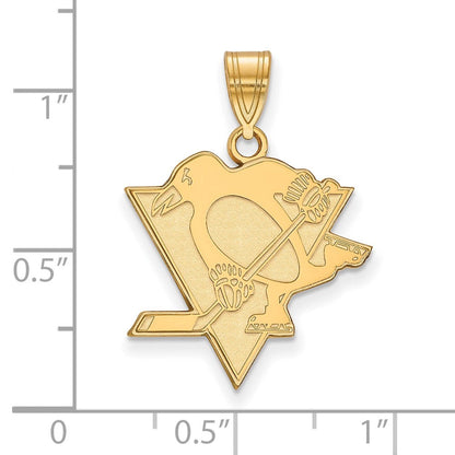 10K Gelbgold 10ky Pittsburgh Penguins Groß Anhänger