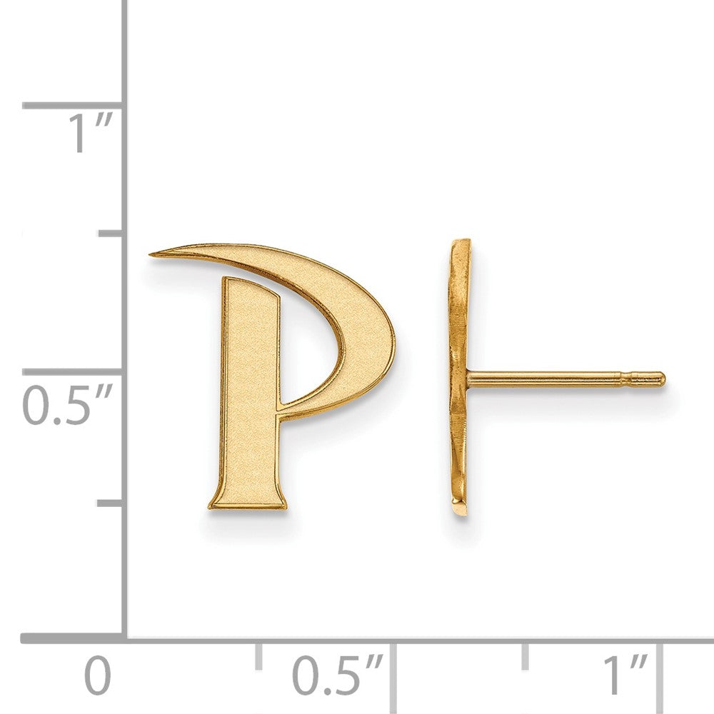 Vergoldet Sterlingsilber Logoart Pepperdine University Buchstabe P Klein Ohrstecker
