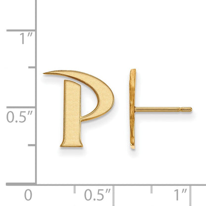 Vergoldet Sterlingsilber Logoart Pepperdine University Buchstabe P Klein Ohrstecker