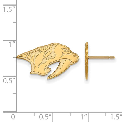 10K Gelbgold Nhl Logoart Nashville Predators Klein Ohrstecker