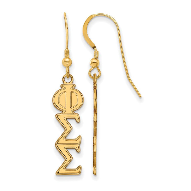 Vergoldet Sterlingsilber Logoart Phi Sigma Sorority Greek Buchstaben Mittel Ohrhänger