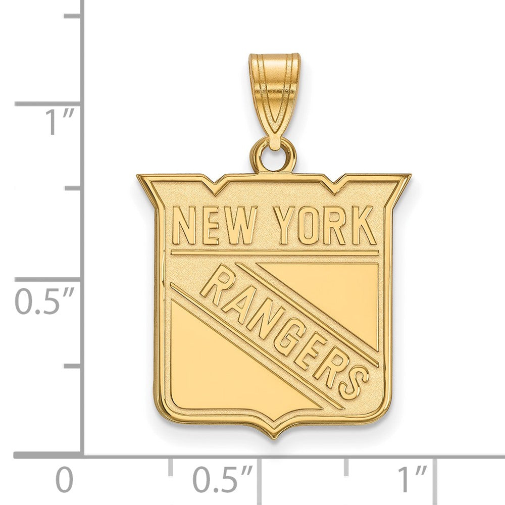 14K Gelbgold Nhl Logoart New York Rangers Groß Anhänger