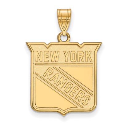 14K Gelbgold Nhl Logoart New York Rangers Groß Anhänger