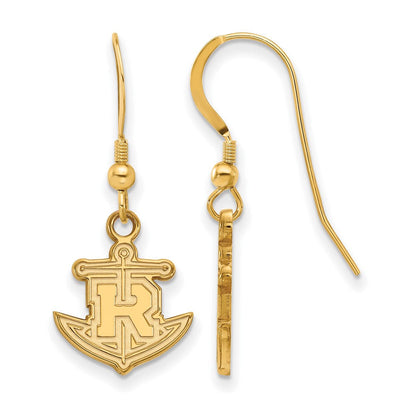 Vergoldet Sterlingsilber Logoart Rollins College Anker Klein Hängend Draht Ohrringe