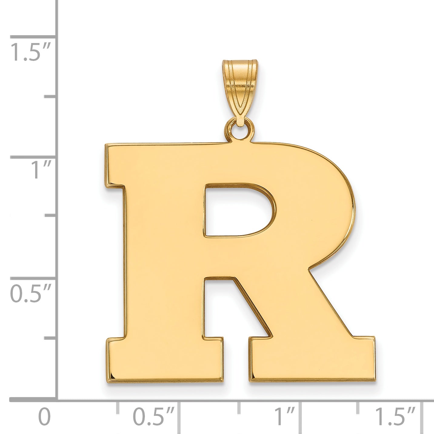 10K Gelbgold Logoart Rutgers University Buchstabe R Extra Groß Anhänger