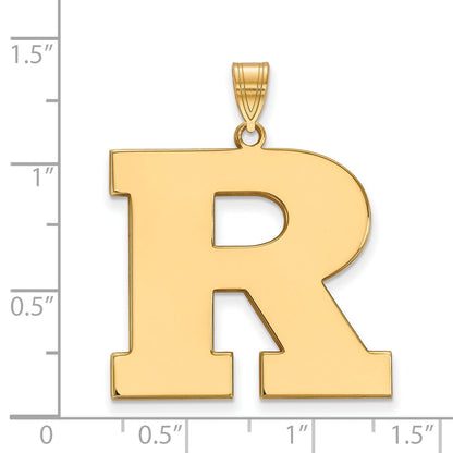 10K Gelbgold Logoart Rutgers University Buchstabe R Extra Groß Anhänger