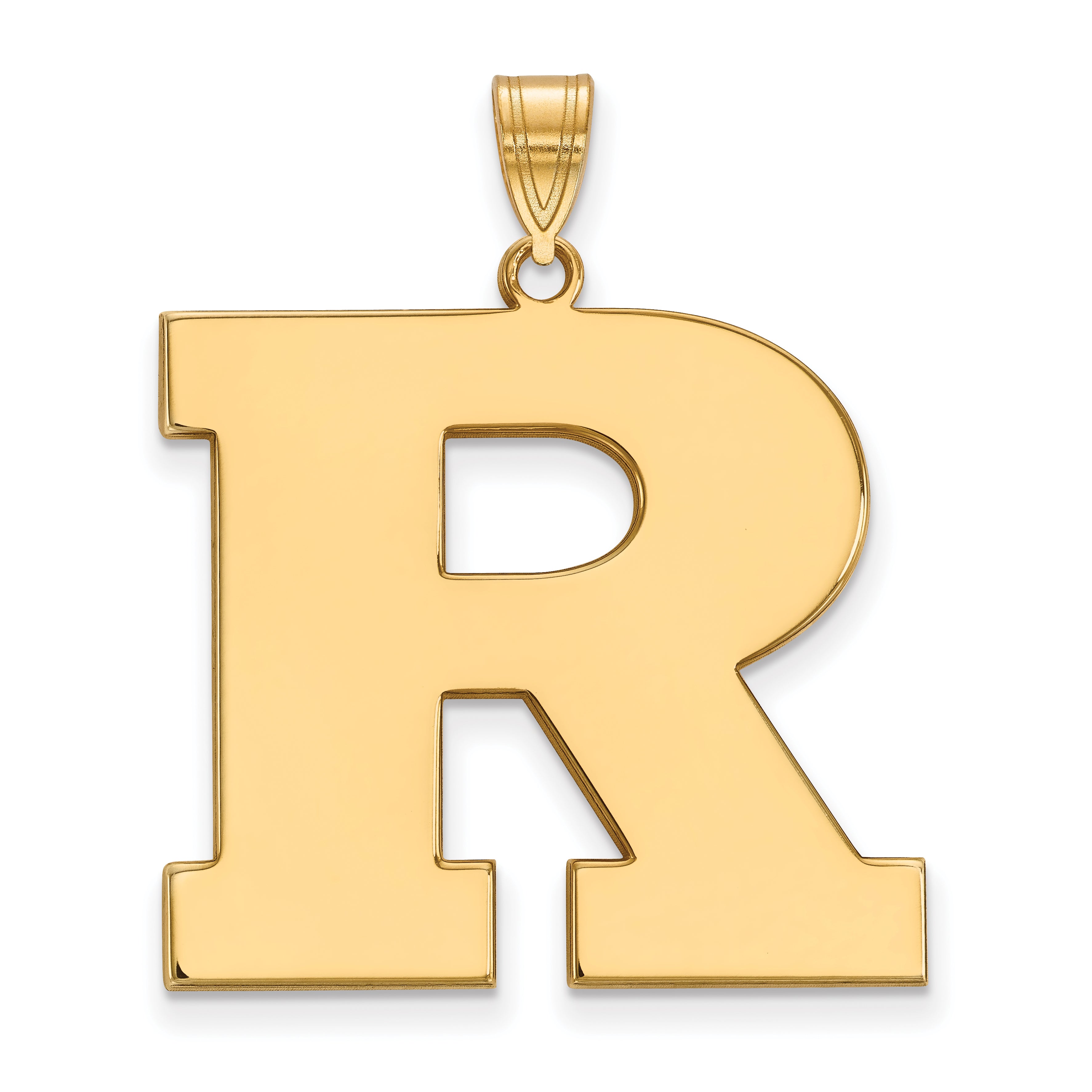 10K Gelbgold Logoart Rutgers University Buchstabe R Extra Groß Anhänger
