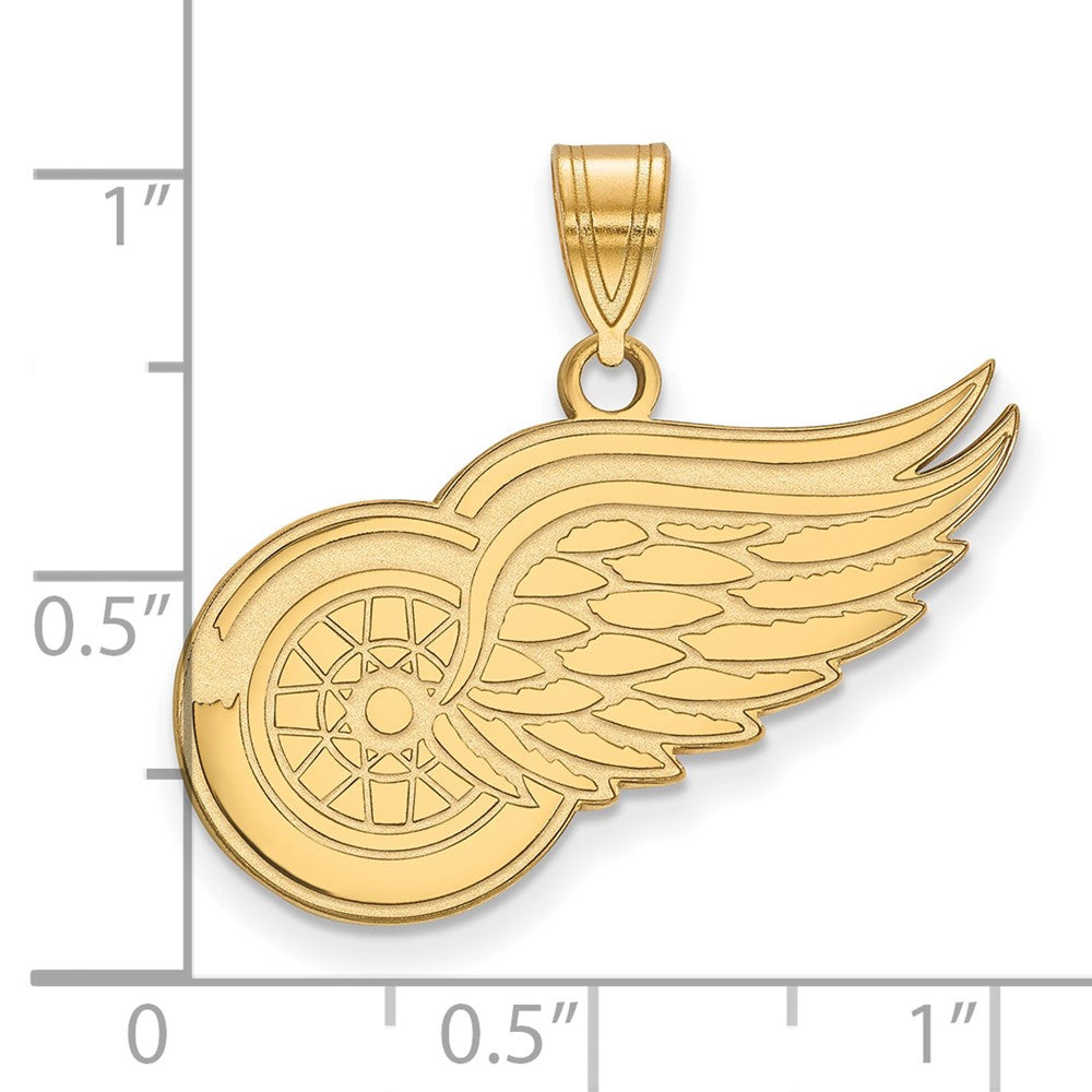 10K Gelbgold Nhl Logoart Detroit Rot Flügel Groß Anhänger
