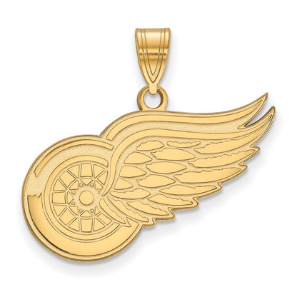 10K Gelbgold Nhl Logoart Detroit Rot Flügel Groß Anhänger