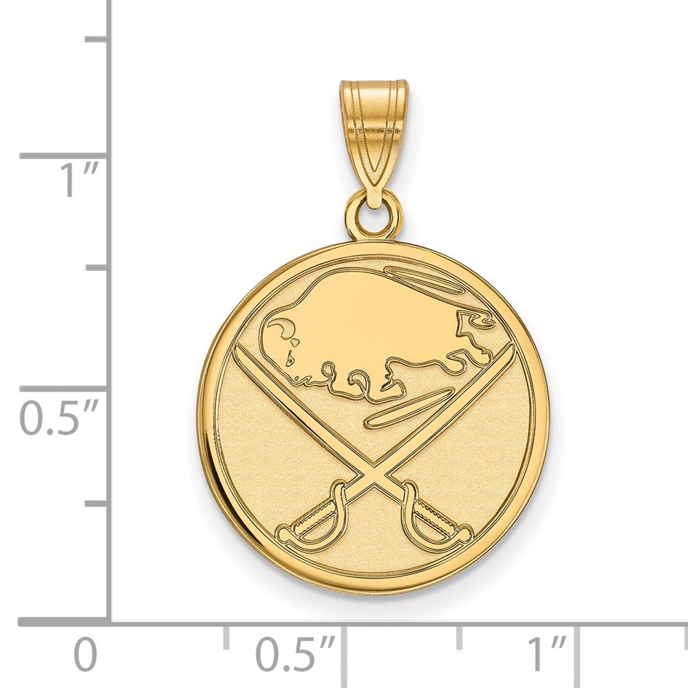 10K Gelbgold Nhl Logoart Buffalo Sabres Groß Anhänger