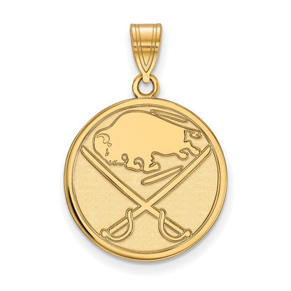 14K Gelbgold Nhl Logoart Buffalo Sabres Groß Anhänger
