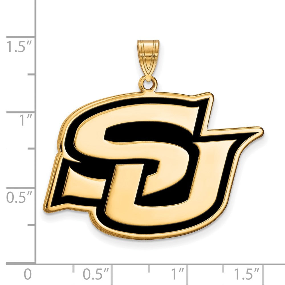 Vergoldet Sterlingsilber Logoart Southern University Jaguars Extra Groß Emailliert Anhänger