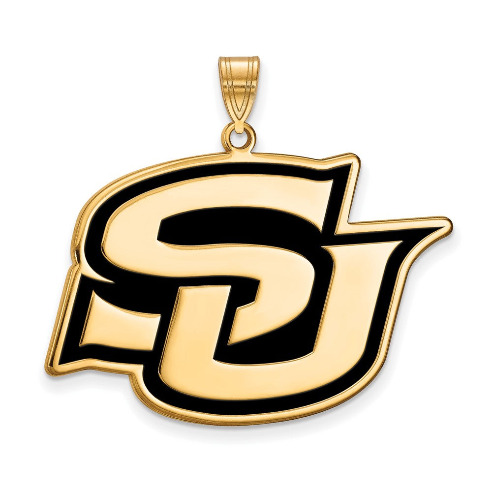 Vergoldet Sterlingsilber Logoart Southern University Jaguars Extra Groß Emailliert Anhänger