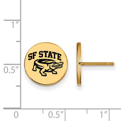 Vergoldet Sterlingsilber Logoart San Francisco State University Klein Emailliert Plättchen Ohrstecker