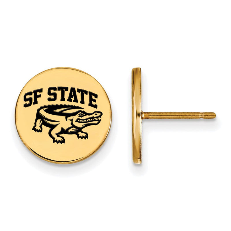 Vergoldet Sterlingsilber Logoart San Francisco State University Klein Emailliert Plättchen Ohrstecker