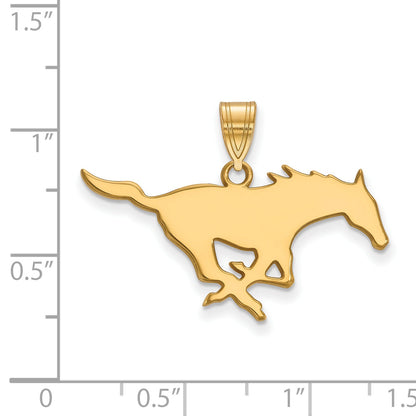 10K Gelbgold Logoart Southern Methodist University Mustang Groß Anhänger