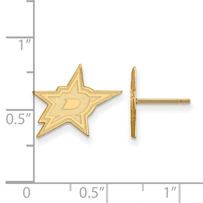 14K Gelbgold Nhl Logoart Dallas Sterne Klein Ohrstecker