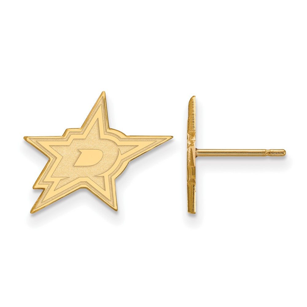 14K Gelbgold Nhl Logoart Dallas Sterne Klein Ohrstecker