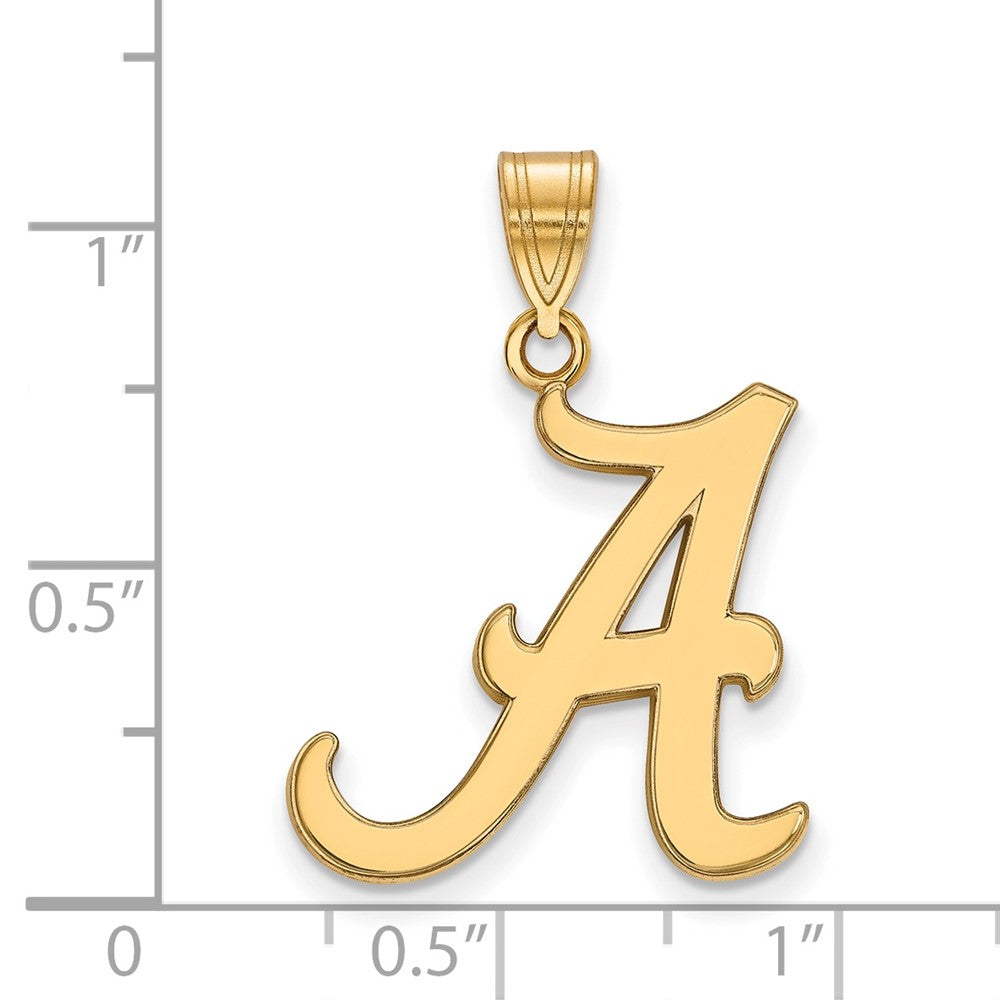 10K Gelbgold Logoart University Of Alabama Buchstabe A Groß Anhänger