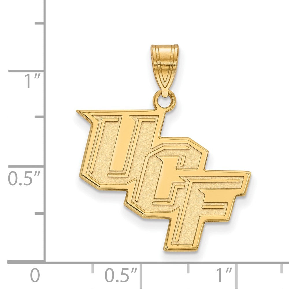 10K Gelbgold Logoart University Of Central Florida U C F Groß Anhänger