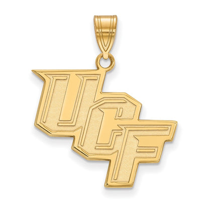 10K Gelbgold Logoart University Of Central Florida U C F Groß Anhänger