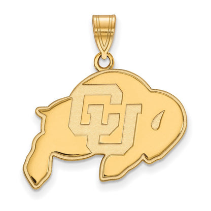 10K Gelbgold Logoart University Of Colorado Buffalo Groß Anhänger