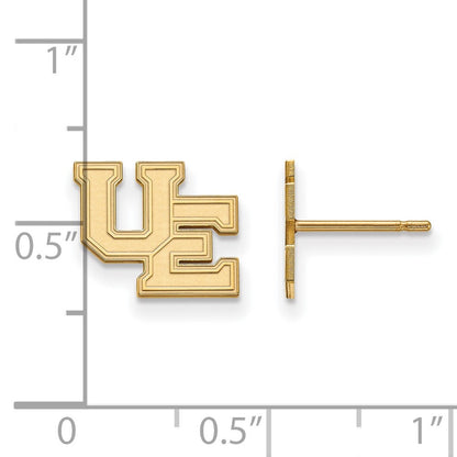 10K Gelbgold Logoart University Of Evansville Lila Aces Klein Ohrstecker
