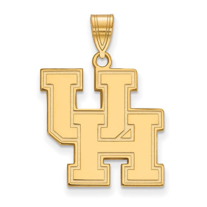10K Gelbgold Logoart University Of Houston U H Groß Anhänger