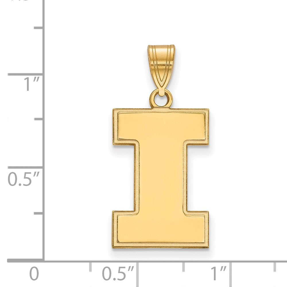 10K Gelbgold Logoart University Of Illinois Buchstabe I Groß Anhänger