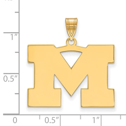 10K Gelbgold Logoart University Of Michigan Buchstabe M Groß Anhänger