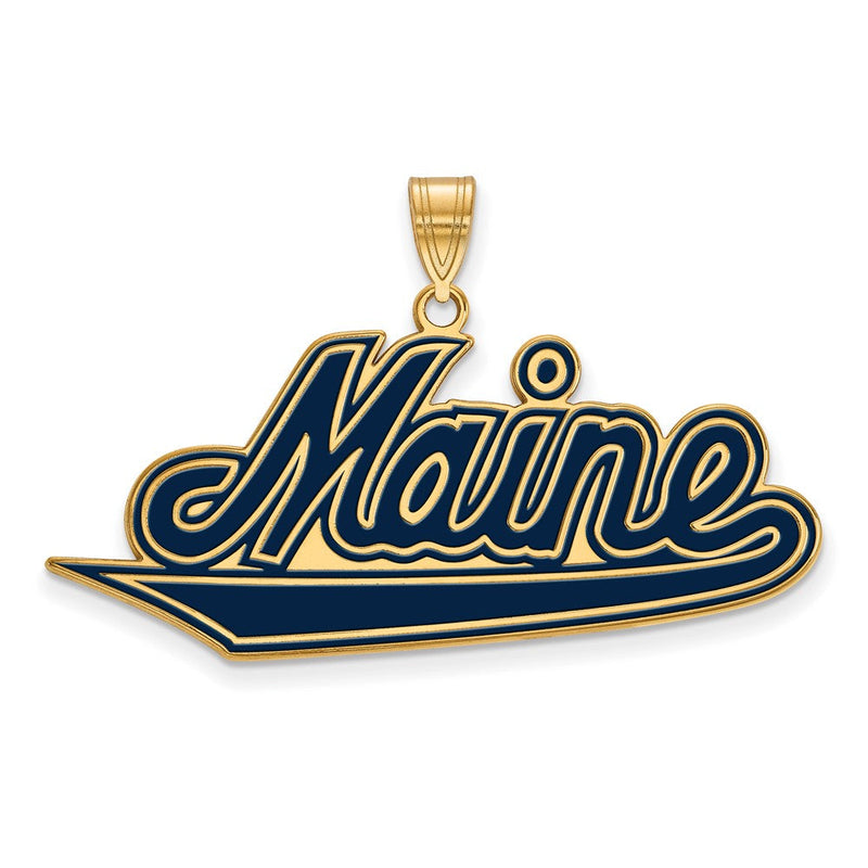 Vergoldet Sterlingsilber Logoart University Of Maine Extra Groß Emailliert Anhänger