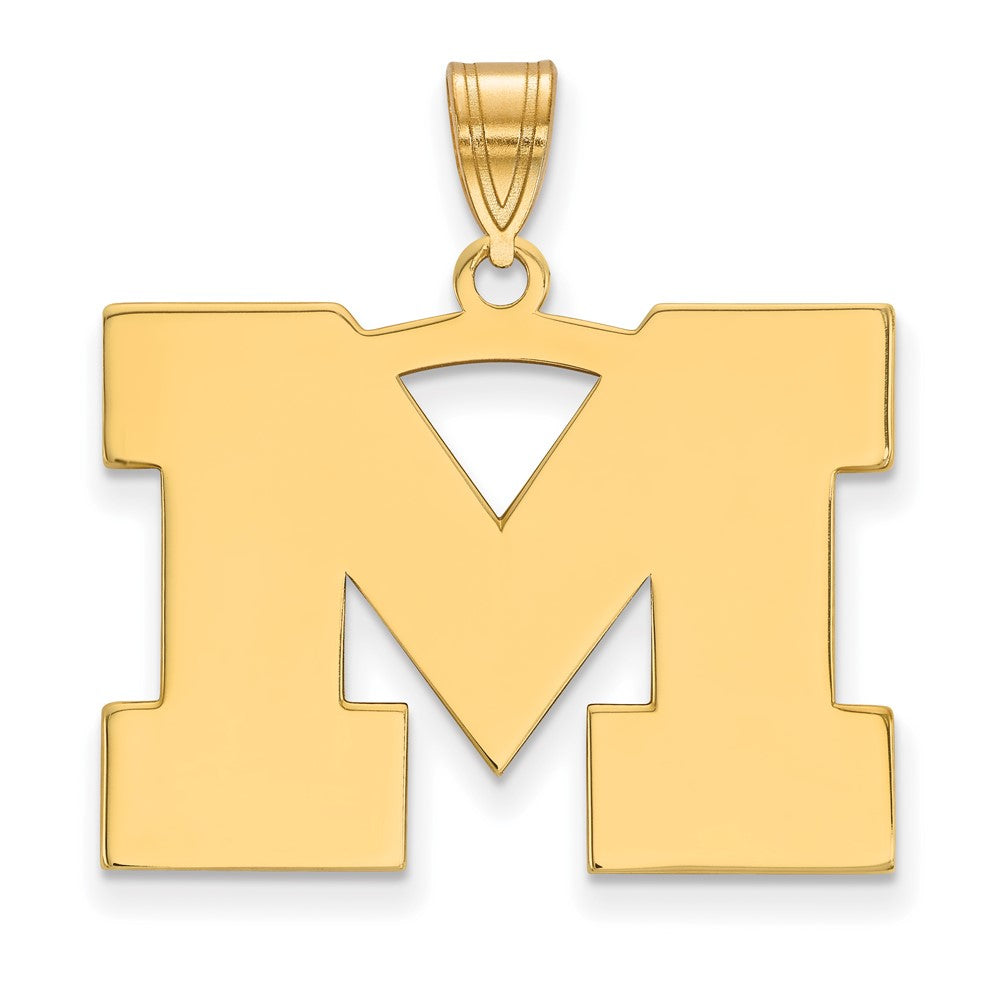 10K Gelbgold Logoart University Of Michigan Buchstabe M Groß Anhänger