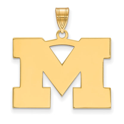 10K Gelbgold Logoart University Of Michigan Buchstabe M Groß Anhänger