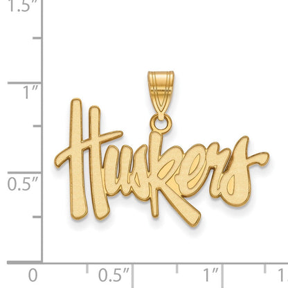 10K Gelbgold Logoart University Of Nebraska Huskers Groß Anhänger