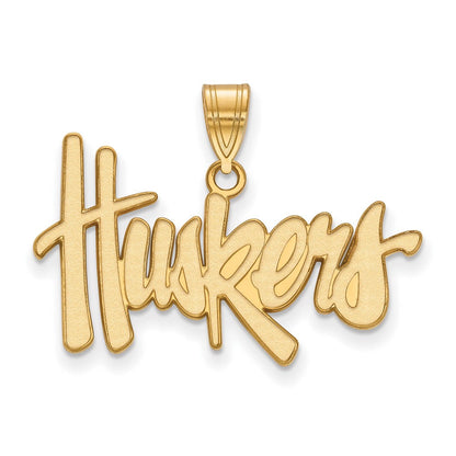 14K Gelbgold Logoart University Of Nebraska Huskers Groß Anhänger